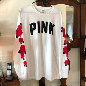 Victoria’s Secret pink longsleeve campus tee